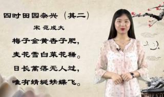 四时田园杂兴范成大